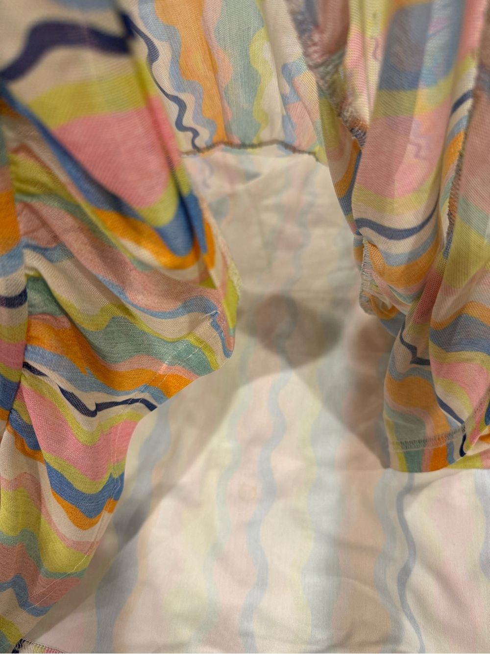 Smith & Quinn Dress Size Small Multicolor Wave Stripe Mesh Ruffle Sundress - Picture 4 of 6